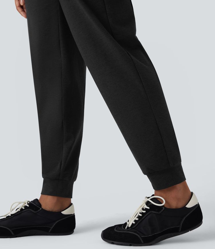 High Waisted Quick Dry Casual Heathered Joggers with Pockets-UPF40+