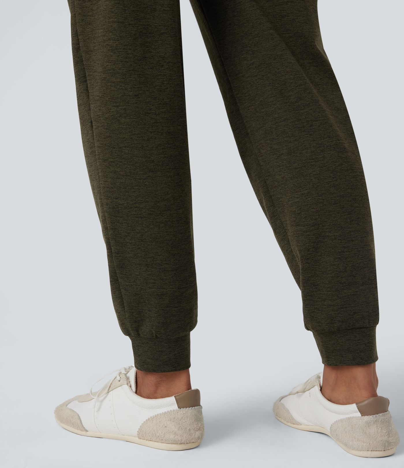 High Waisted Quick Dry Casual Heathered Joggers with Pockets-UPF40+