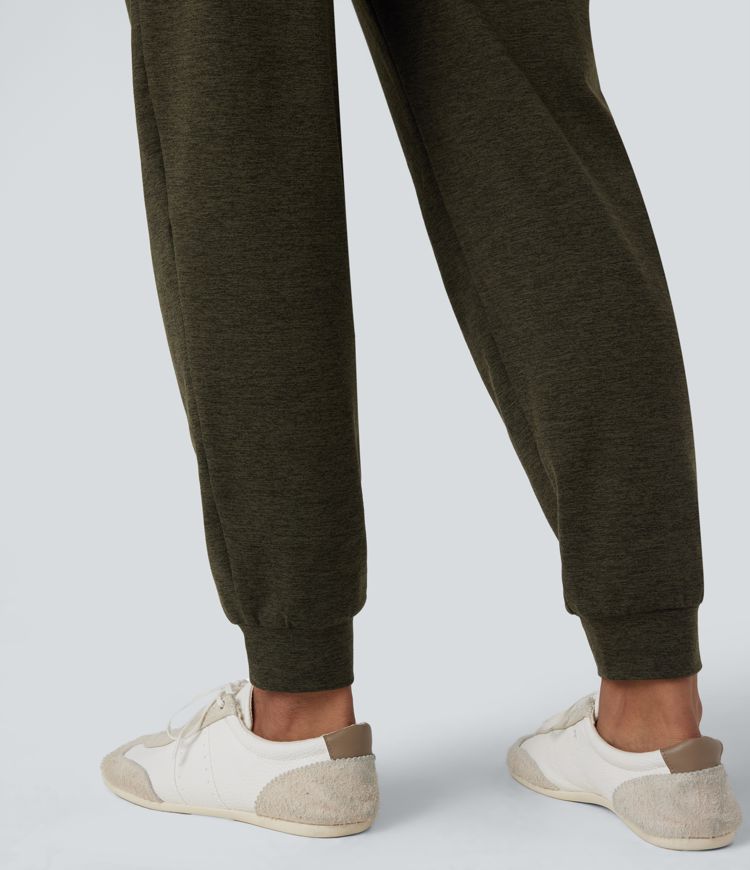 High Waisted Quick Dry Casual Heathered Joggers with Pockets-UPF40+