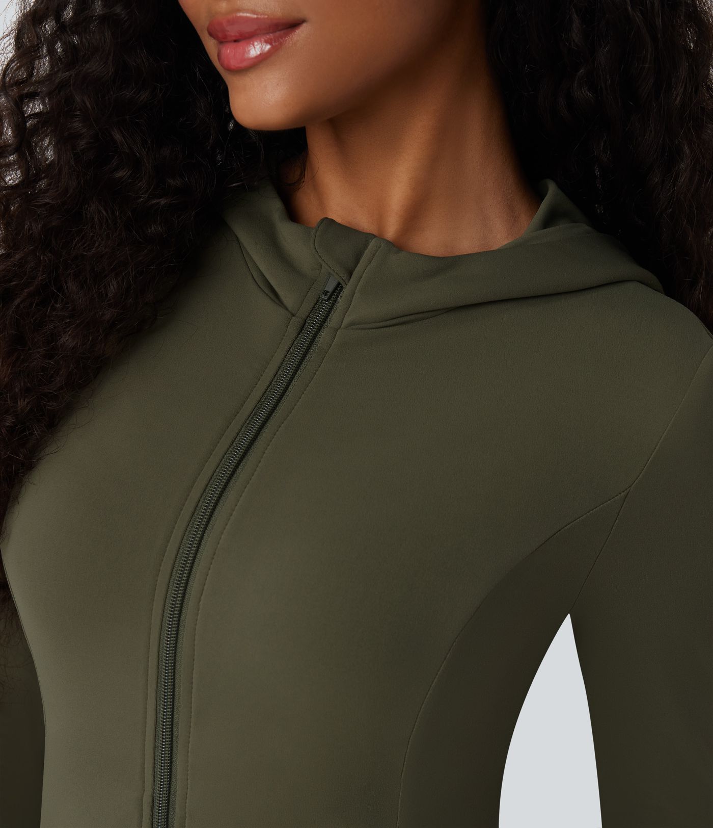 SoftlyZero™ Mikina s kapucí a dlouhým rukávem s otvory na palce, řasená, s kapsami - UPF50+