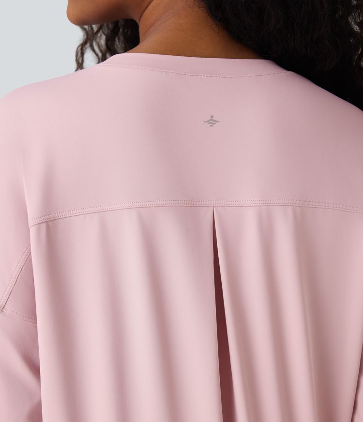 Round Neck Long Sleeve Yoga Sports Top