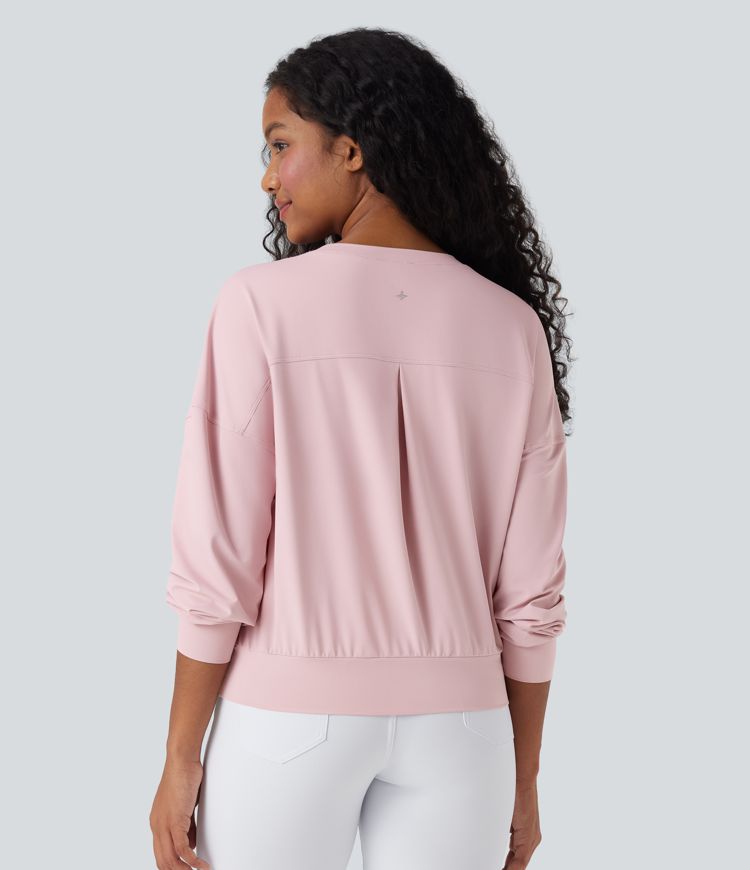 Round Neck Long Sleeve Yoga Sports Top