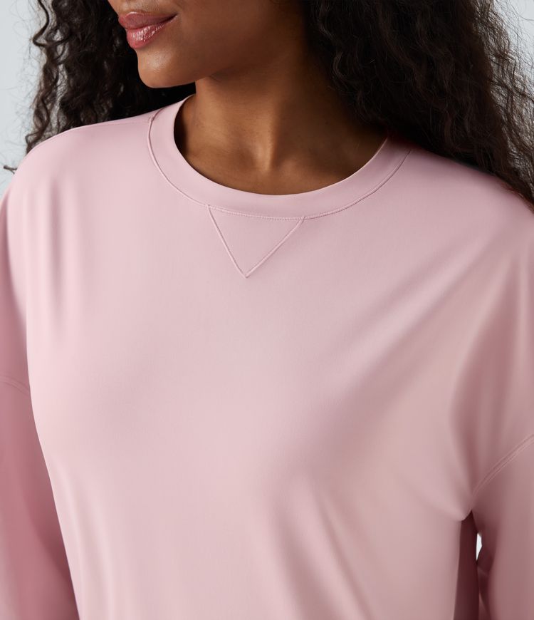 Round Neck Long Sleeve Yoga Sports Top