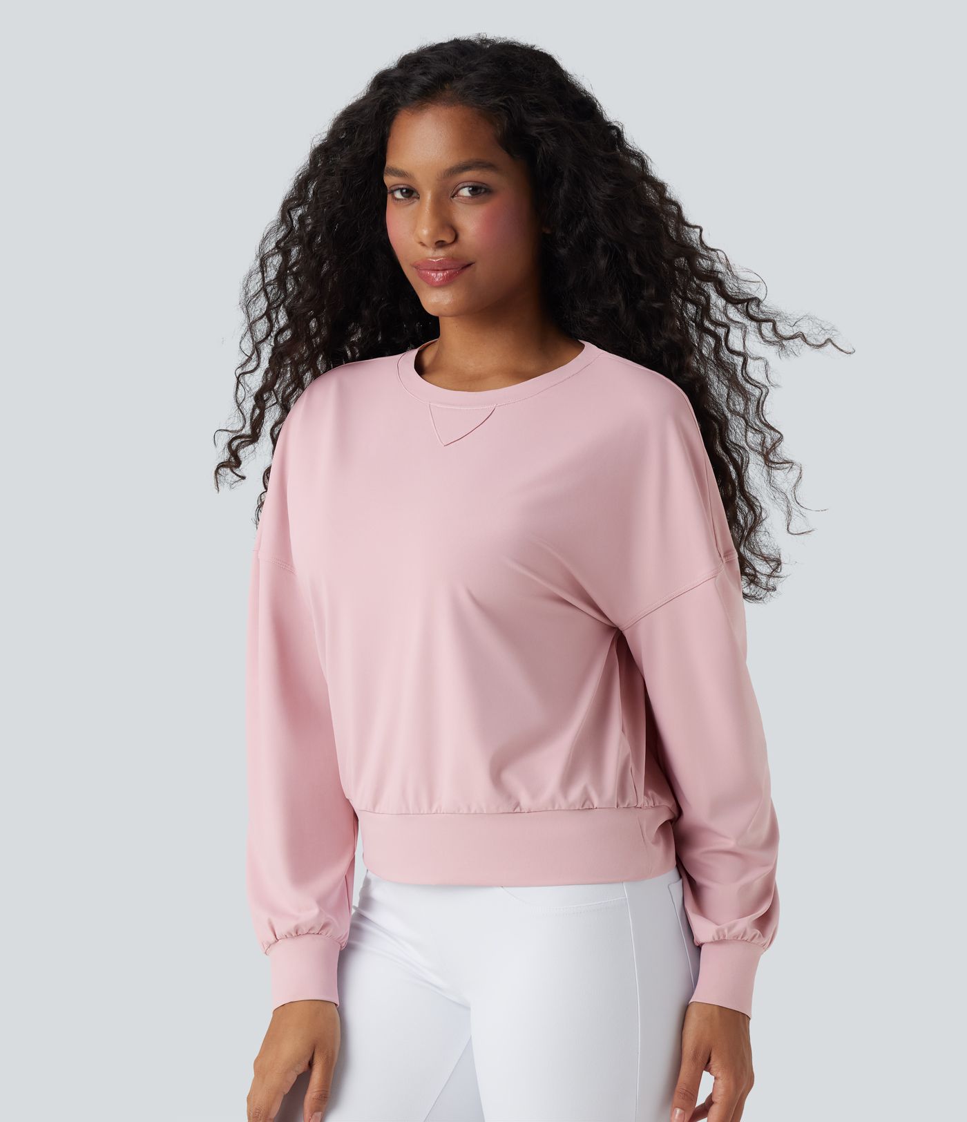 Round Neck Long Sleeve Yoga Sports Top
