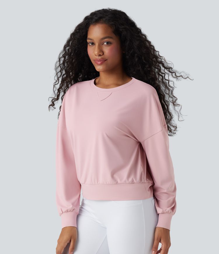 Round Neck Long Sleeve Yoga Sports Top