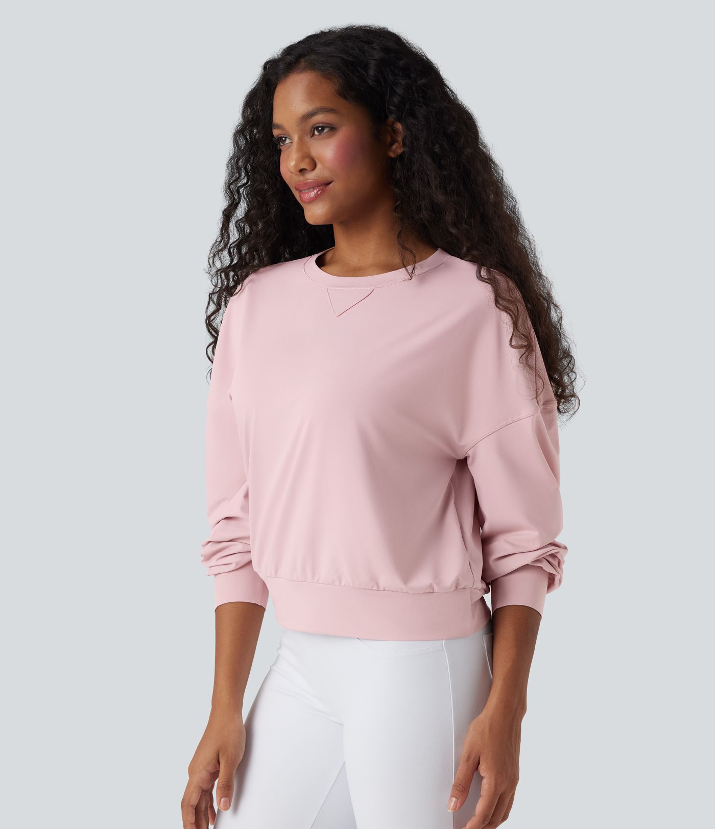 Round Neck Long Sleeve Yoga Sports Top