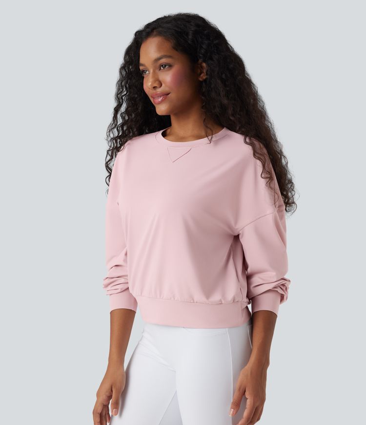 Round Neck Long Sleeve Yoga Sports Top