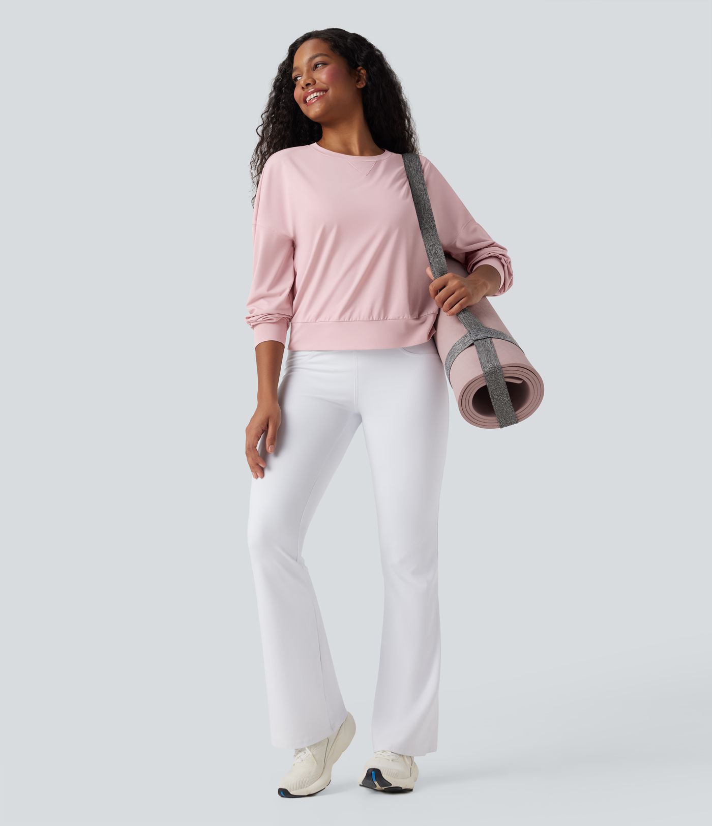 Round Neck Long Sleeve Yoga Sports Top