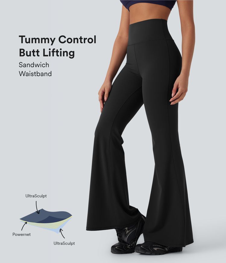 Halara UltraSculpt™ SoCinched High Waisted Tummy Control Butt Lifting Shaping Yoga Flare Leggings