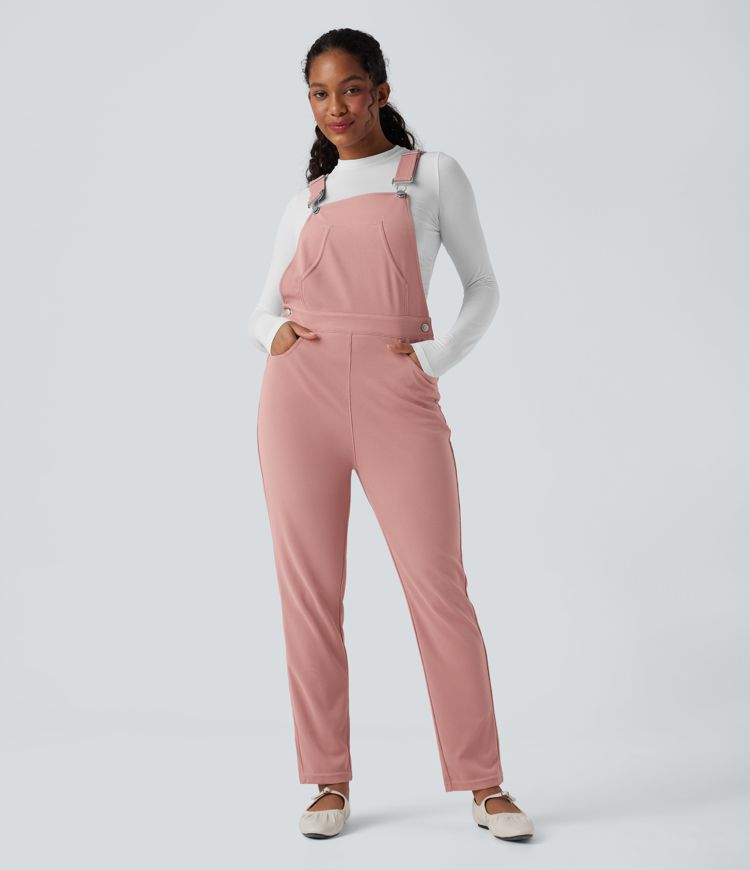 Waffle Casual Overalls with Pockets