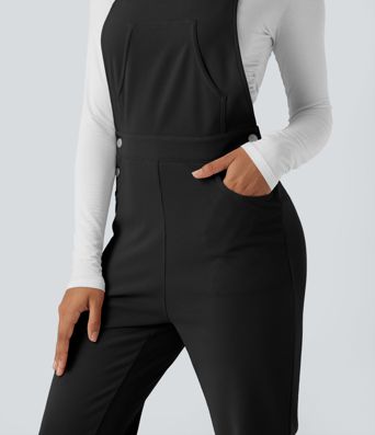 Waffle Casual Overalls with Pockets