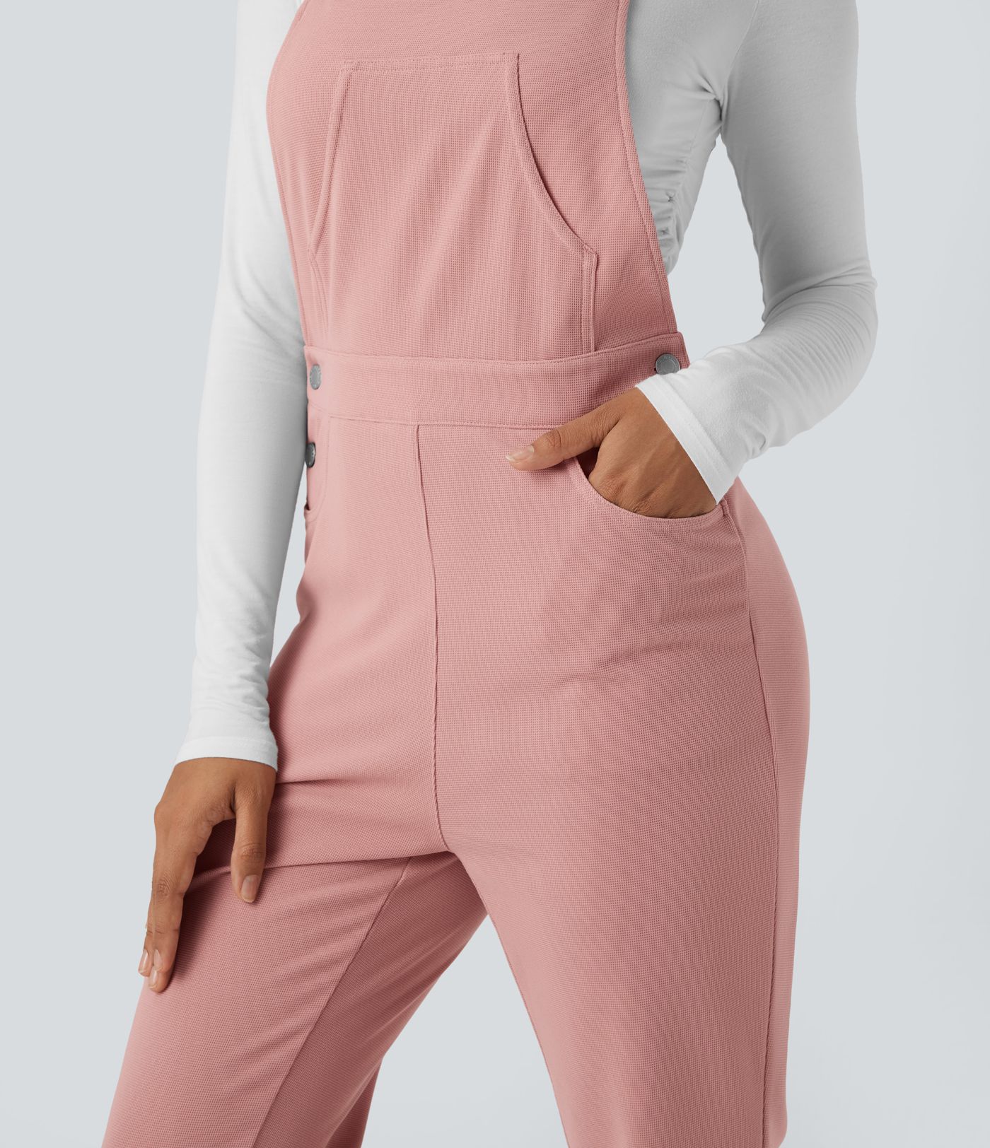 Waffle Casual Overalls with Pockets