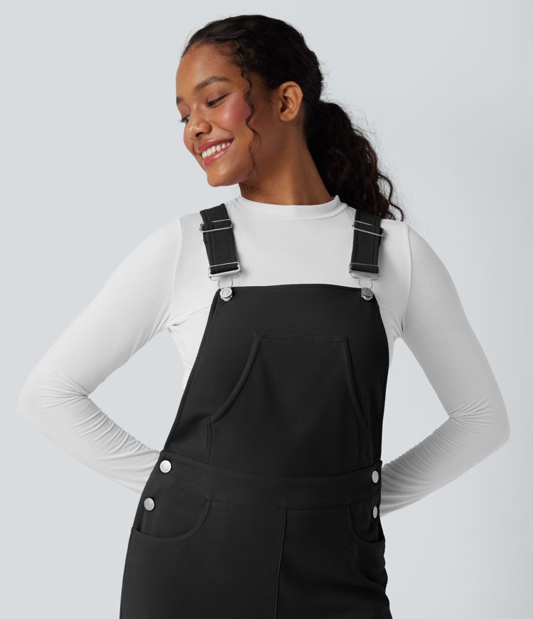 Waffle Casual Overalls with Pockets