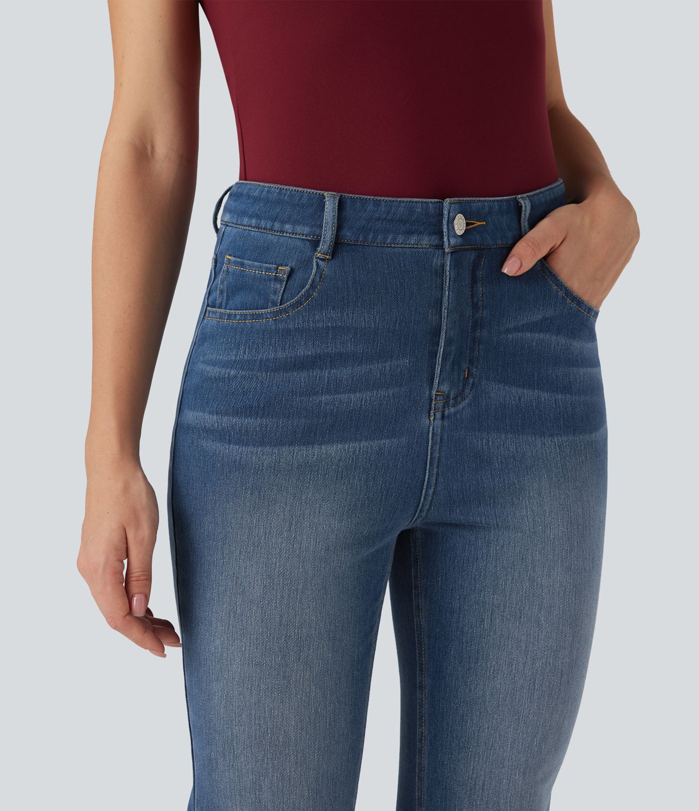 Halara Flex™ High Waisted Casual Flare Jeans with Pockets