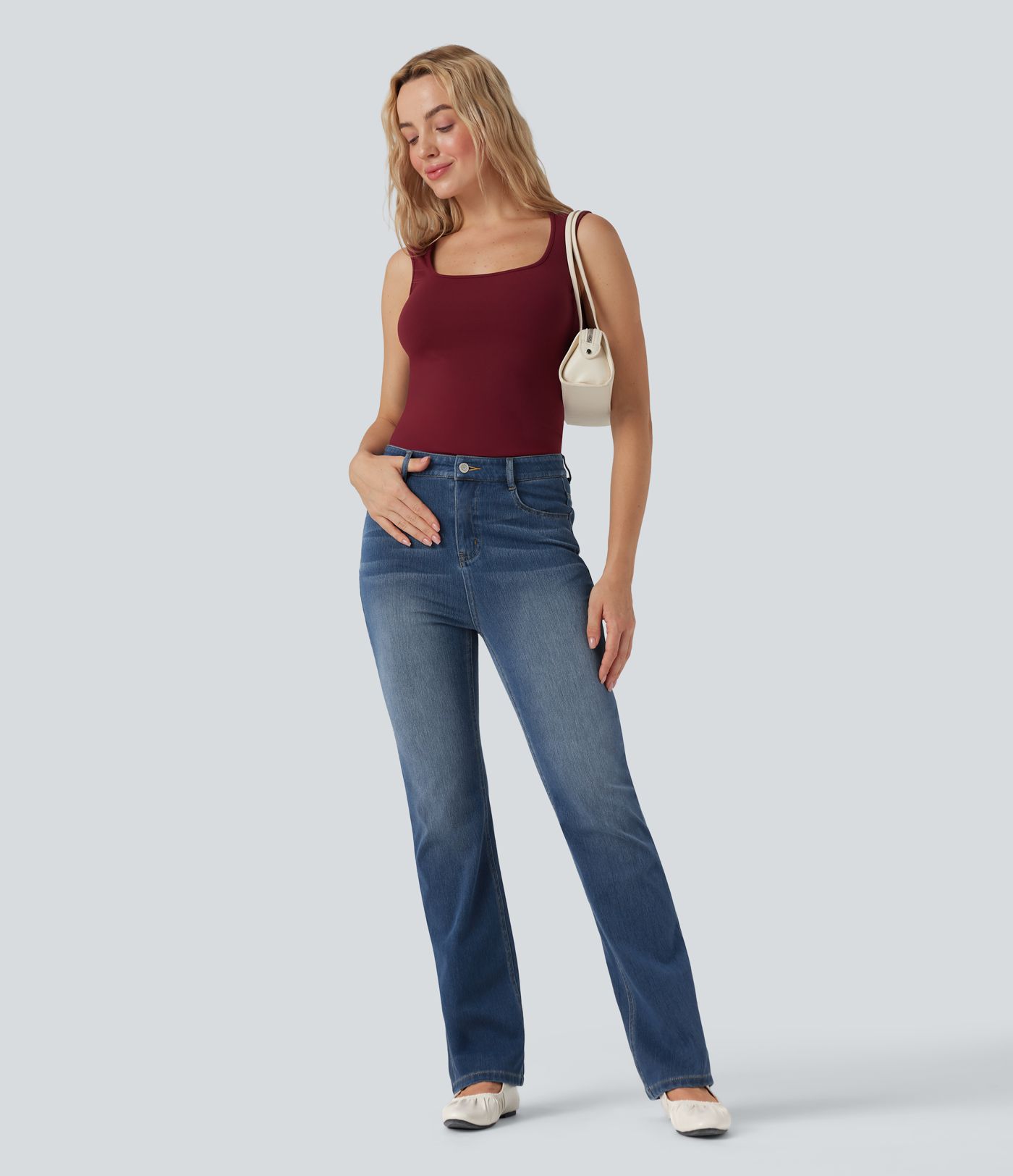 Halara Flex™ High Waisted Casual Flare Jeans with Pockets