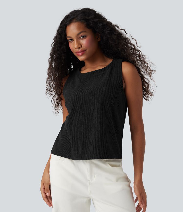 Casual Cord Tanktop mit Rundhalsausschnitt