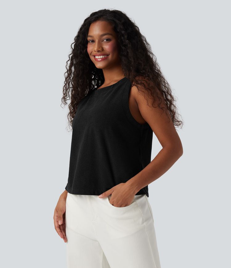 Casual Cord Tanktop mit Rundhalsausschnitt