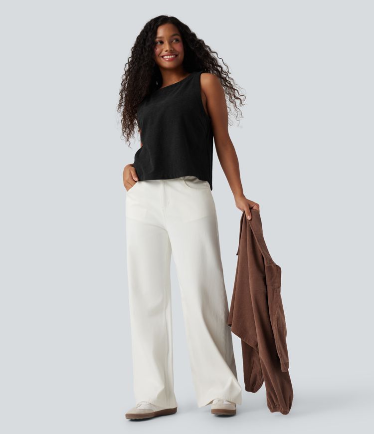 Casual Cord Tanktop mit Rundhalsausschnitt