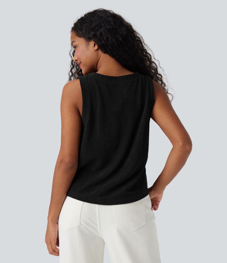 Casual Cord Tanktop mit Rundhalsausschnitt