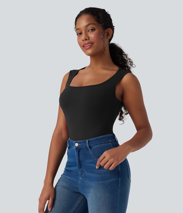 Scoop Neck Sleeveless Casual Top
