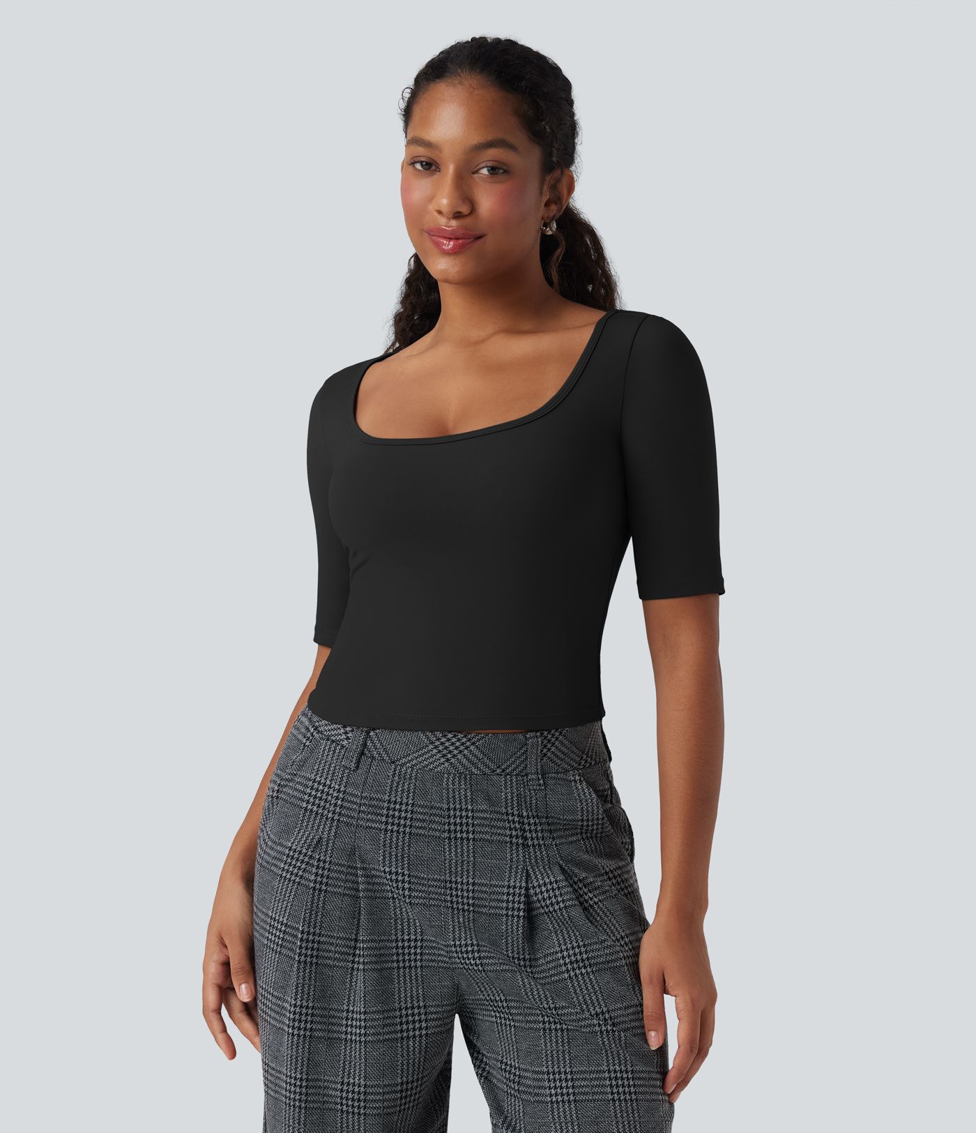 SoftlyZero™ Airy Scoop Neck Short Sleeve Cool Touch Work T-Shirt