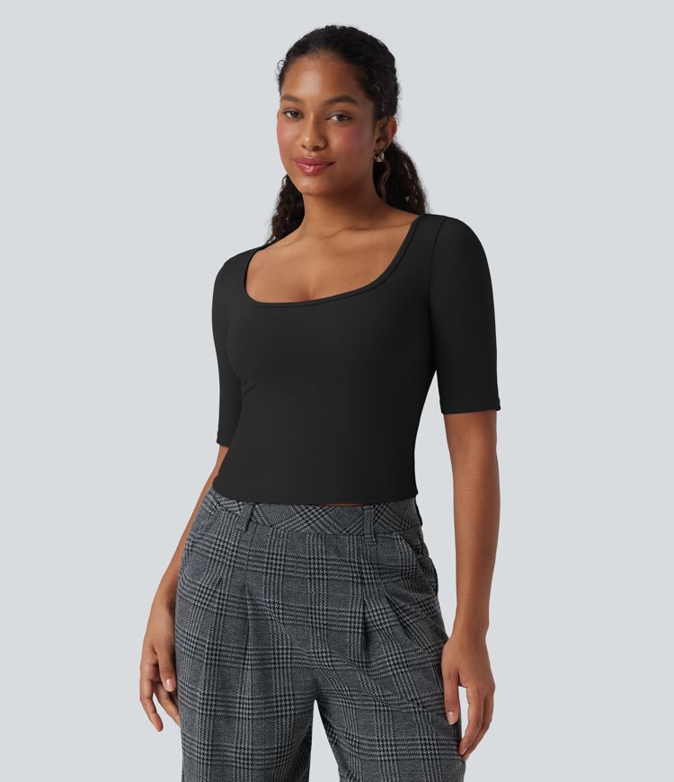 SoftlyZero™ Airy Scoop Neck Short Sleeve Cool Touch Work T-Shirt