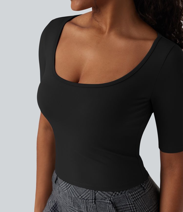 SoftlyZero™ Airy Scoop Neck Short Sleeve Cool Touch Work T-Shirt