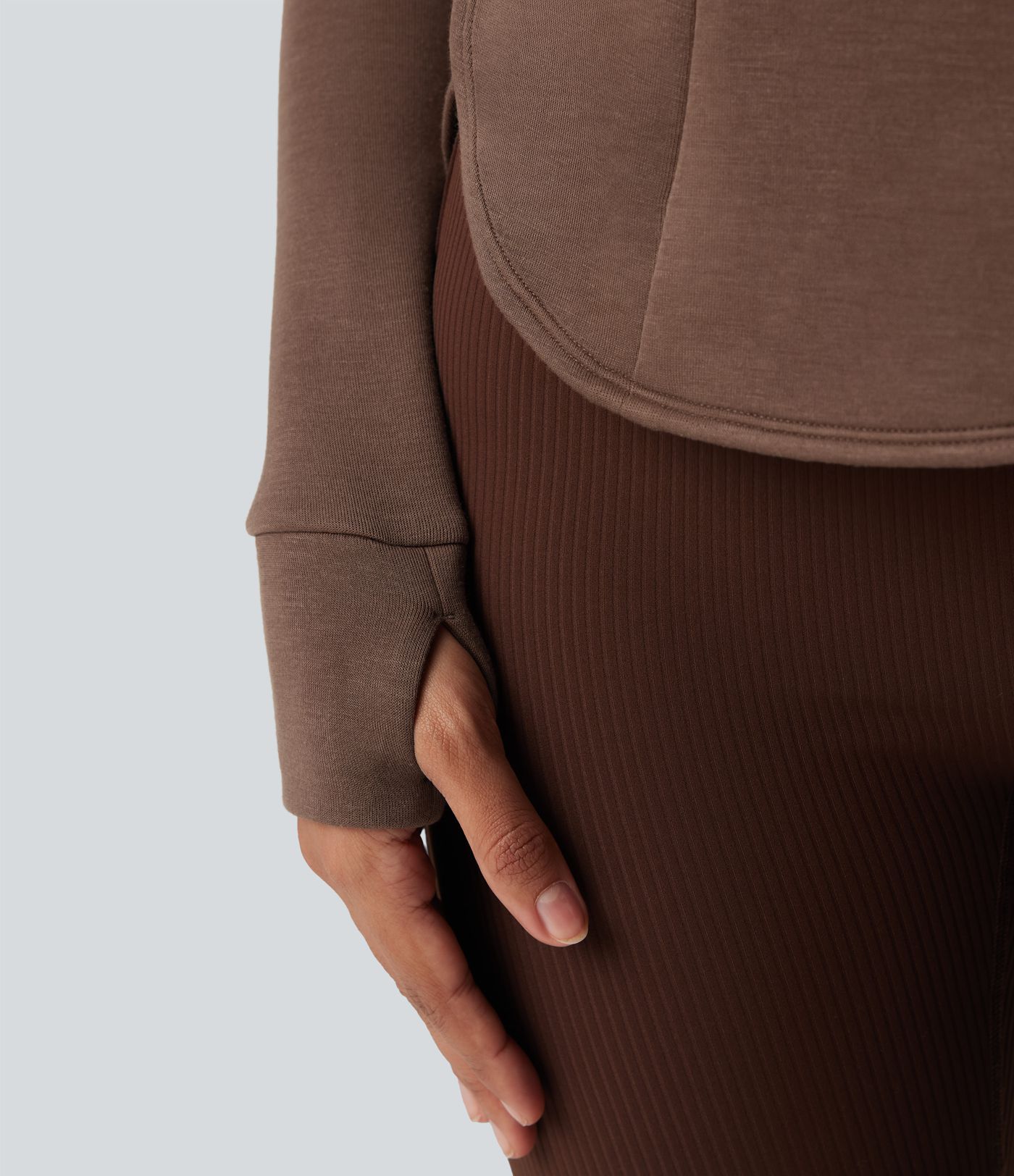 Veste de sport SpacerTek™ col montant, manches raglan longues avec trous pour les pouces