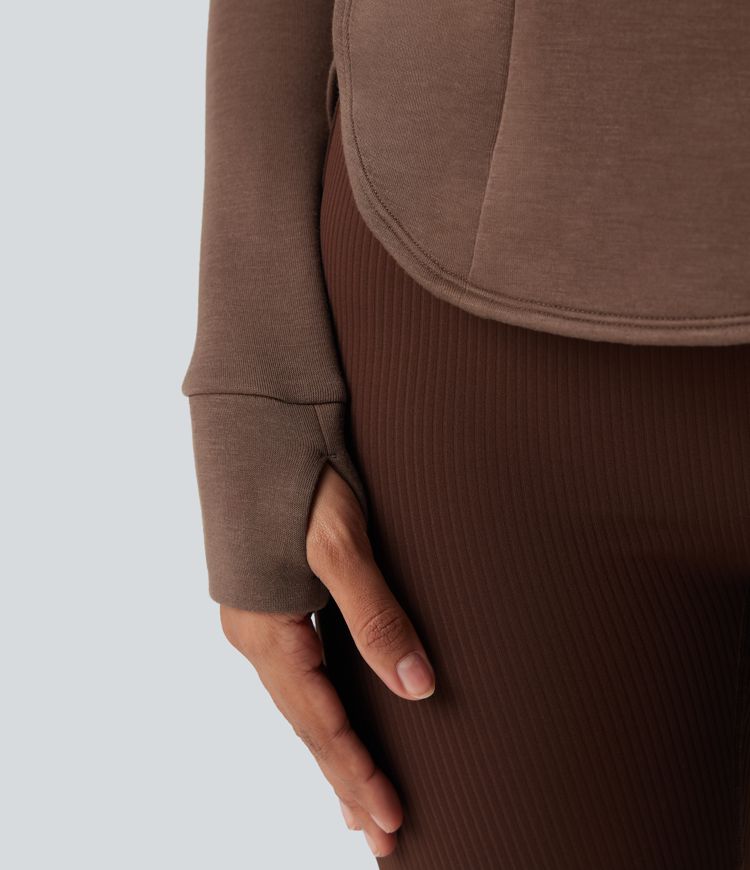 Veste de sport SpacerTek™ col montant, manches raglan longues avec trous pour les pouces