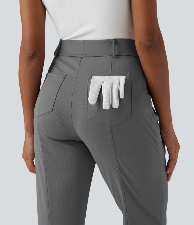 High Waisted Quick Dry Golf Pants with Pockets-Golf Tee-UPF40+