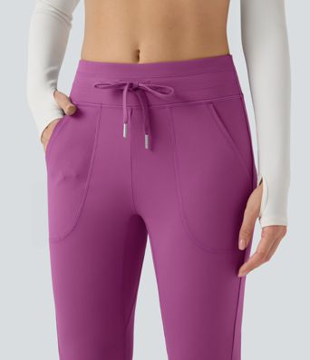 DayStretch Mid Rise Drawstring Slim Casual Flare Pants with Pockets