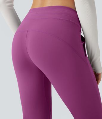 DayStretch Mid Rise Drawstring Slim Casual Flare Pants with Pockets