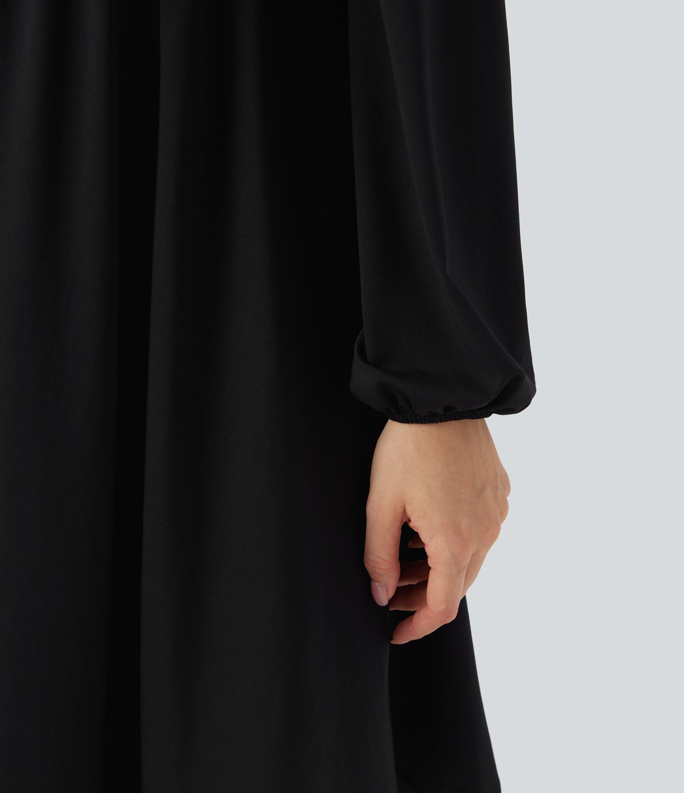 Square Neck Long Sleeve Lace Up Corset Tie Back Mini Casual Dress