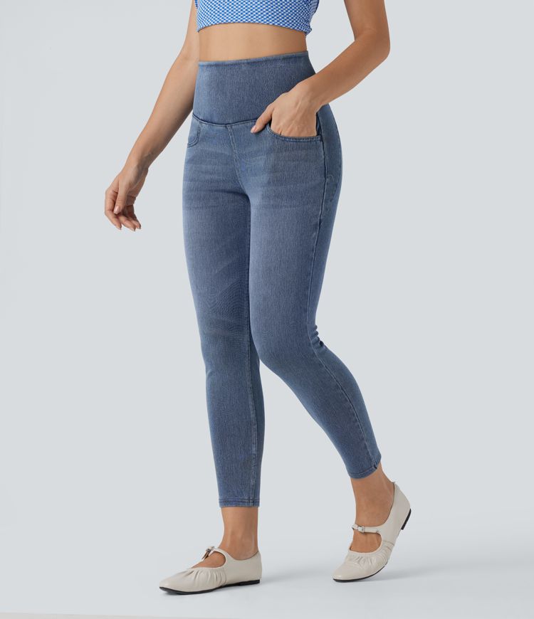 Skinny jeans 7/8 Halara Flex™ high waist with criss-cross back pockets