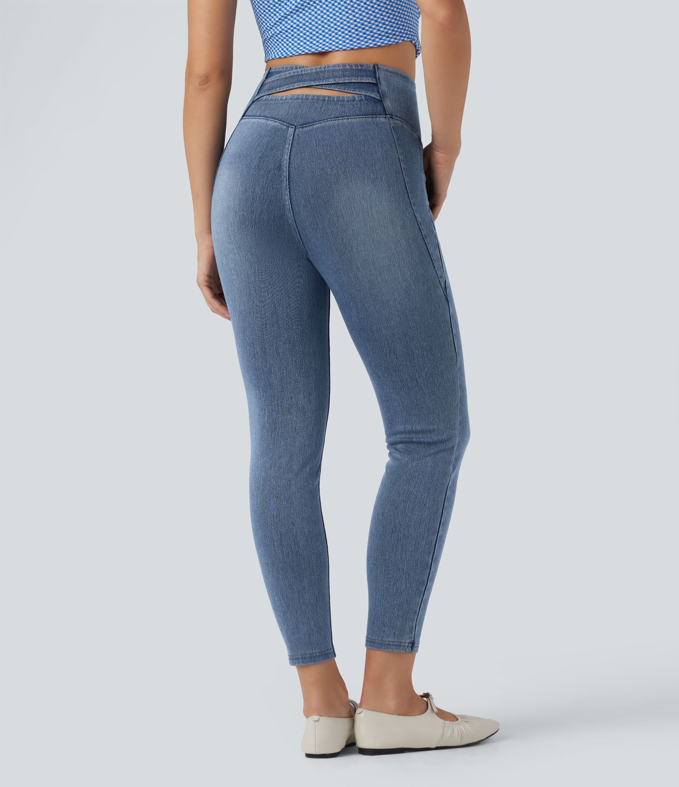Skinny jeans 7/8 Halara Flex™ high waist with criss-cross back pockets