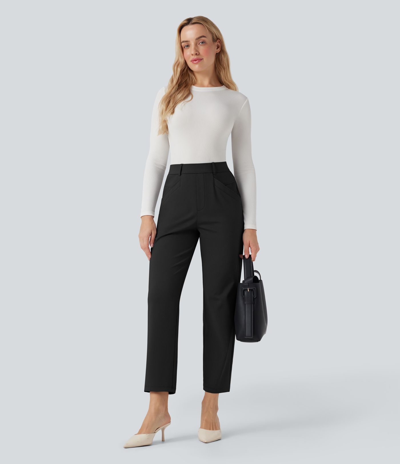 Pantalon tailleur fuselé 7/8 taille haute Halara Flex™ DayStretch avec poches