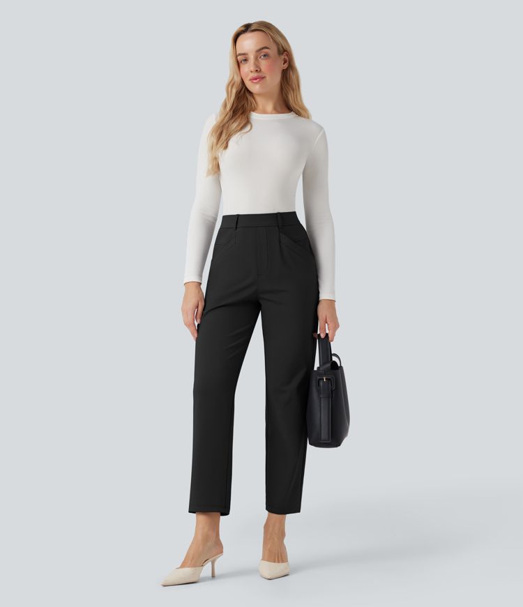 Halara Flex™ Pantalon tailleur fuselé 7/8 taille haute avec poches
