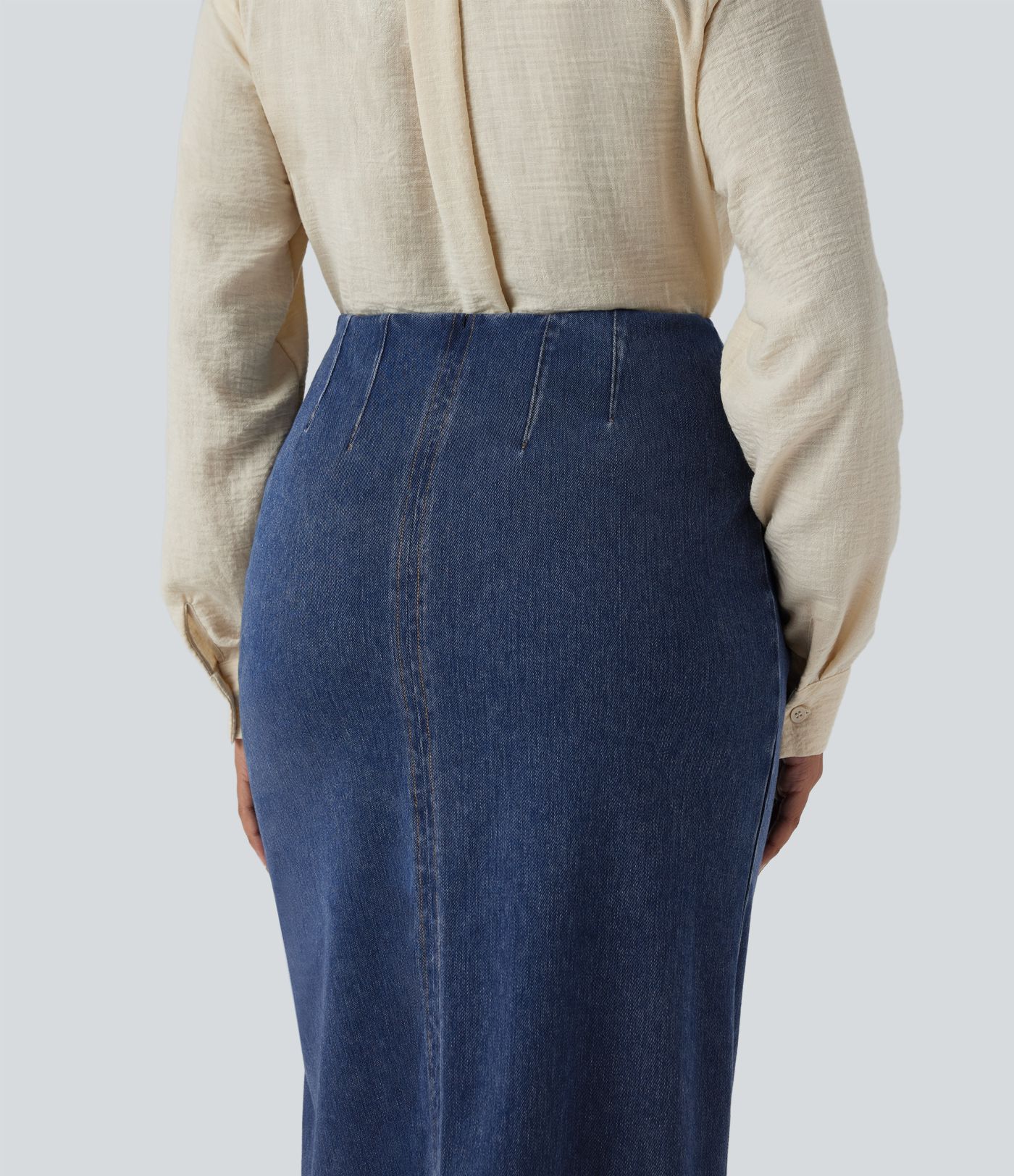 Halara Flex™ - Lässiger, figurbetonter 2-in-1-Jeansrock mit hohem Bund und Schlitz