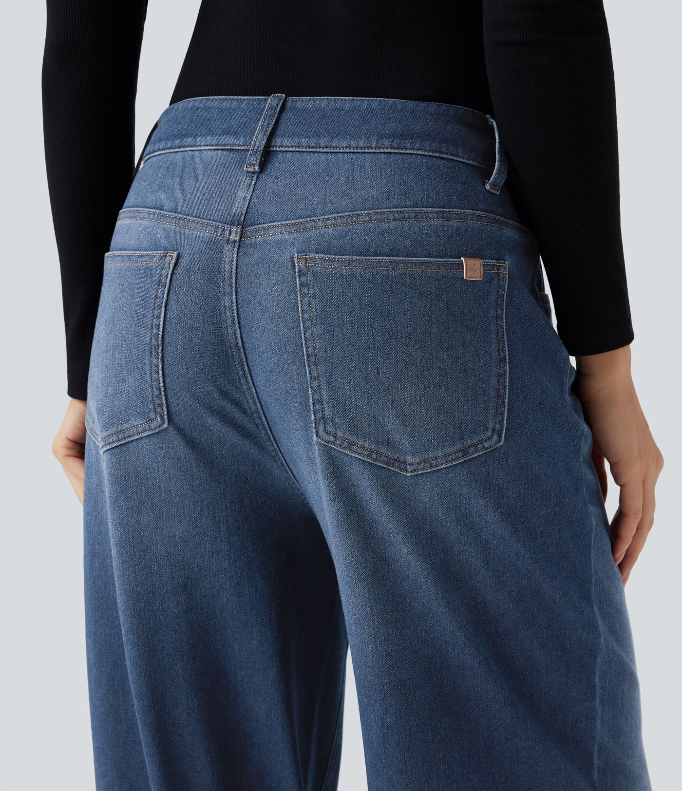 Jean large taille moyenne Halara Flex™ Denim Heat avec poches