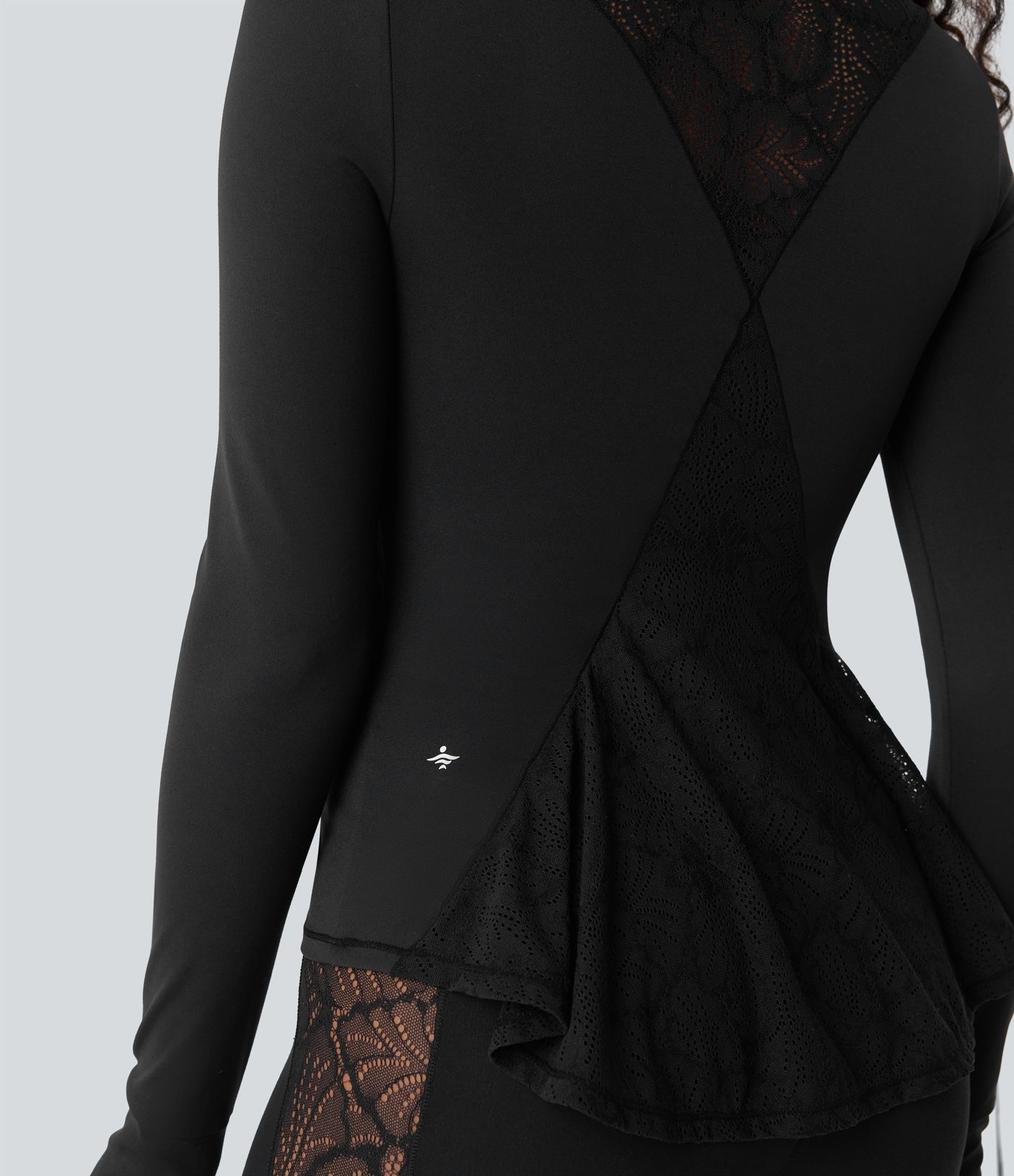 SoftlyZero™ Thumb Hole Contrast Lace Yoga Slim Jacket-UPF50+