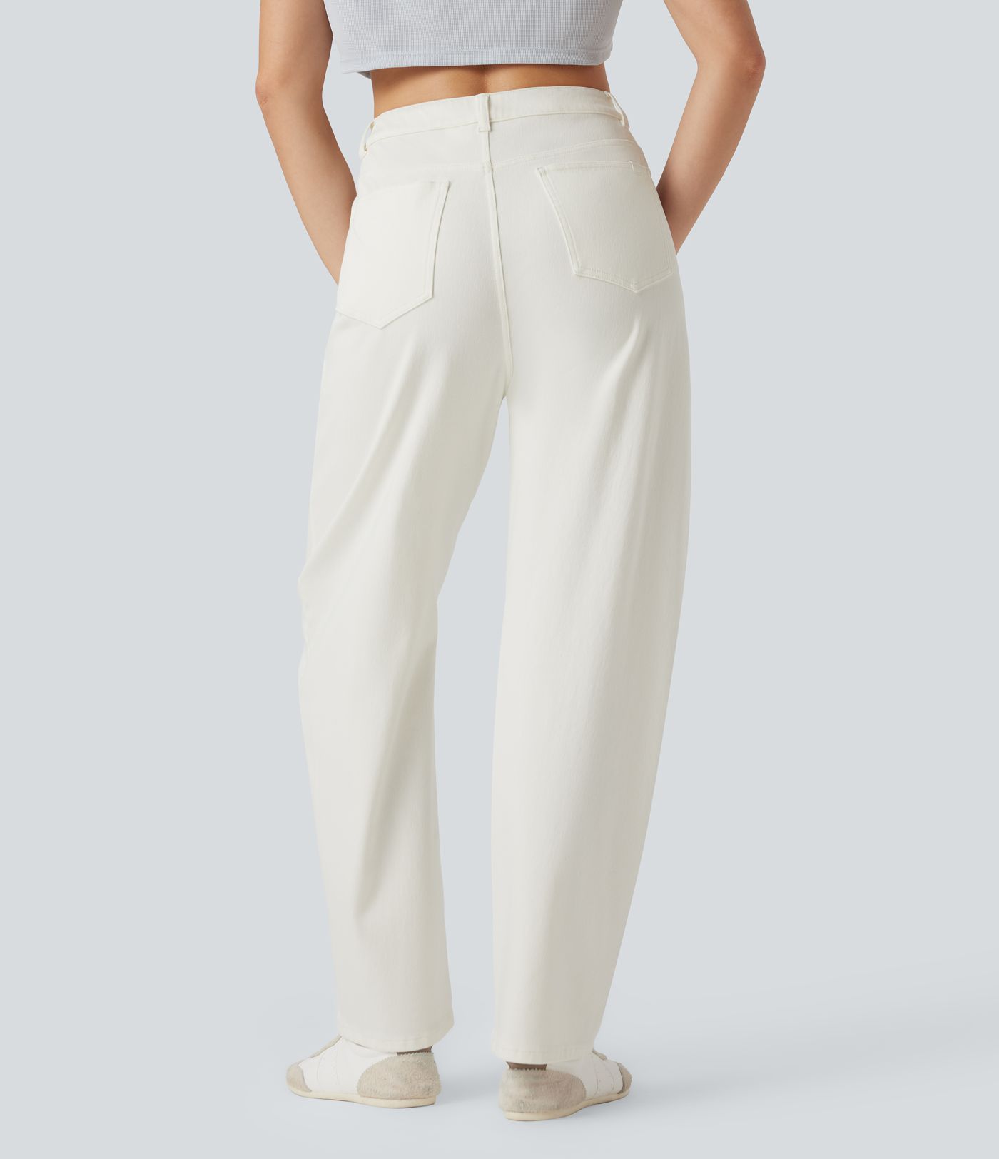 Halara Flex™ Water-Repellent Oil-Resistant High Waisted Barrel Leg Casual Jeans with Pockets