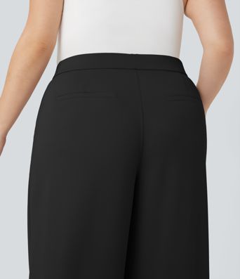 Halara Flex™ High Waisted Straight Leg Crepe Work Plus Size Pants with Pockets Halara Flex™ High Waisted Straight Leg Crepe Work Plus Size Pants with Pockets