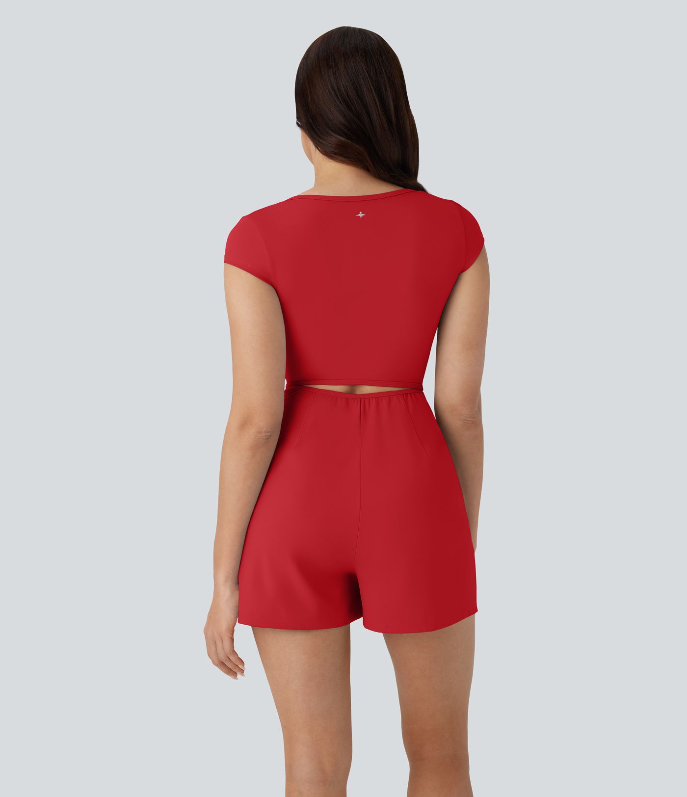 SoftlyZero™ Mono de Yoga con Escote U, Manga Corta, Bolsillo, Tacto Fresco - Fácil y Cómodo