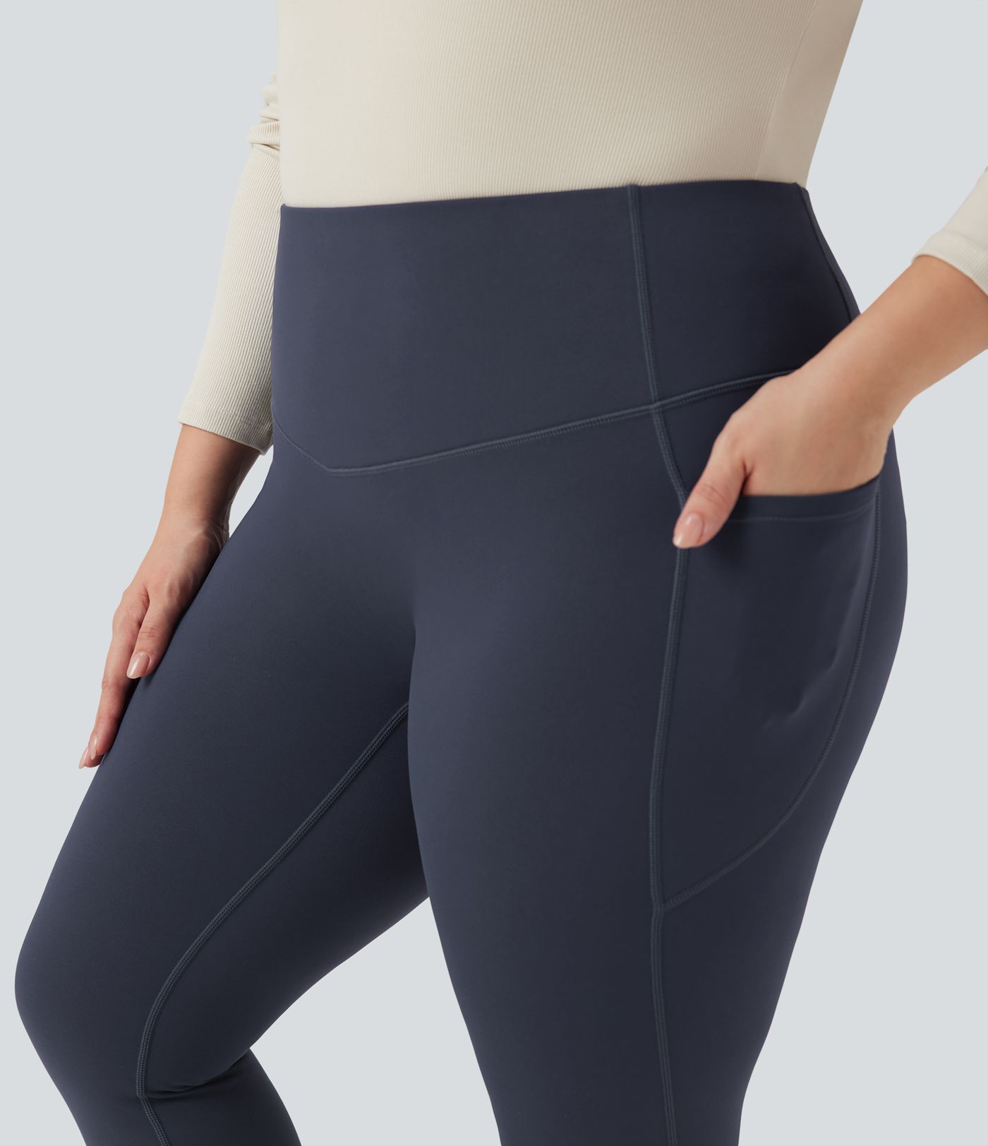 Softlyzero™ Plush - Thermo-Leggings mit hohem Bund, Seitentaschen und Bauchkontrolle - Plus-Size