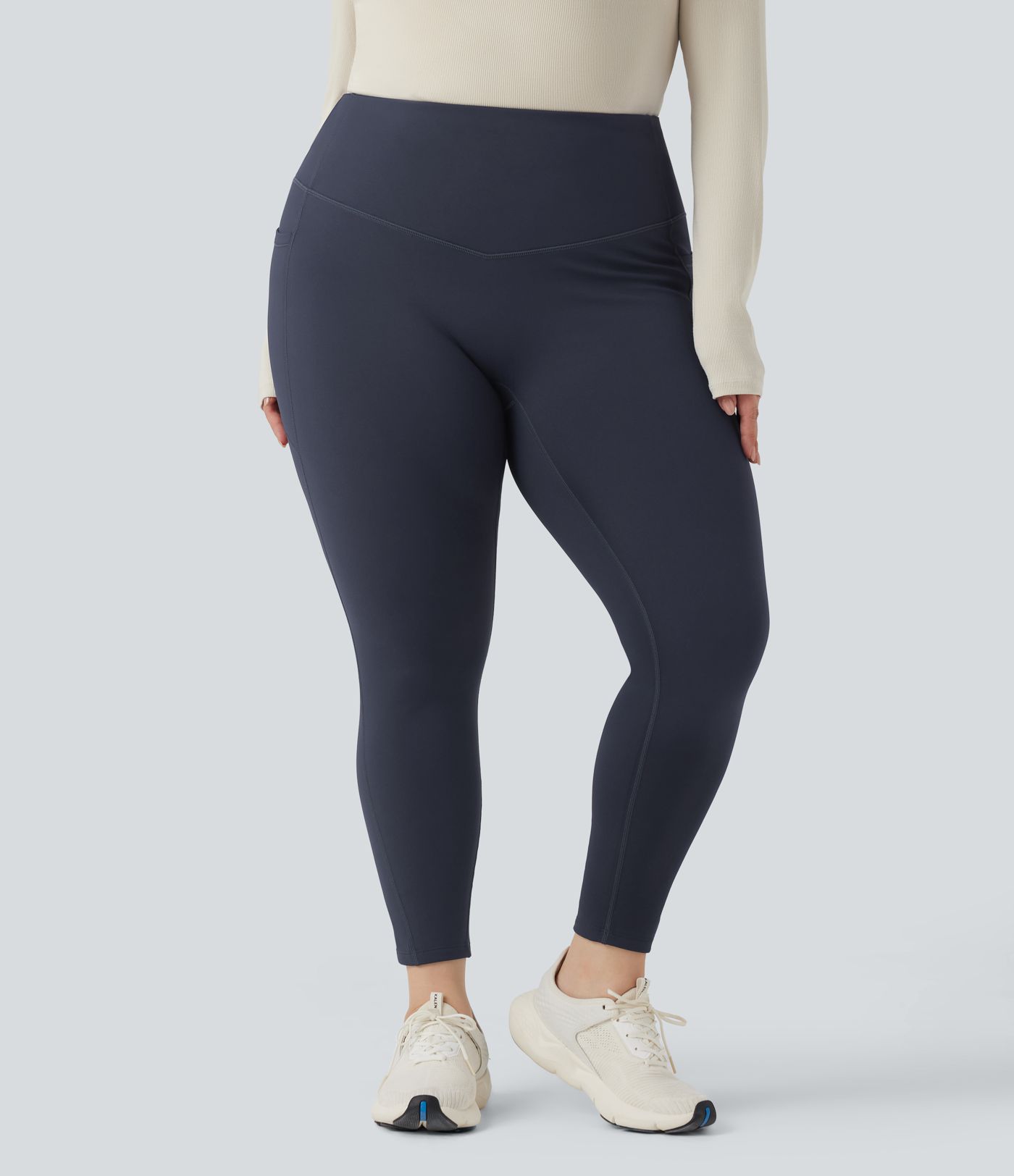 Softlyzero™ Plush - Thermo-Leggings mit hohem Bund, Seitentaschen und Bauchkontrolle - Plus-Size