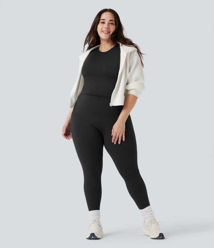 SoftlyZero™ Plush Thermal High Waisted Tummy Control Training Plus Size Legging with Pockets