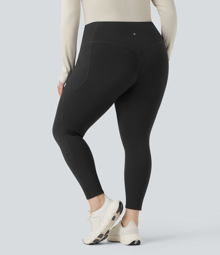 SoftlyZero™ Plush Thermal High Waisted Tummy Control Training Plus Size Legging with Pockets