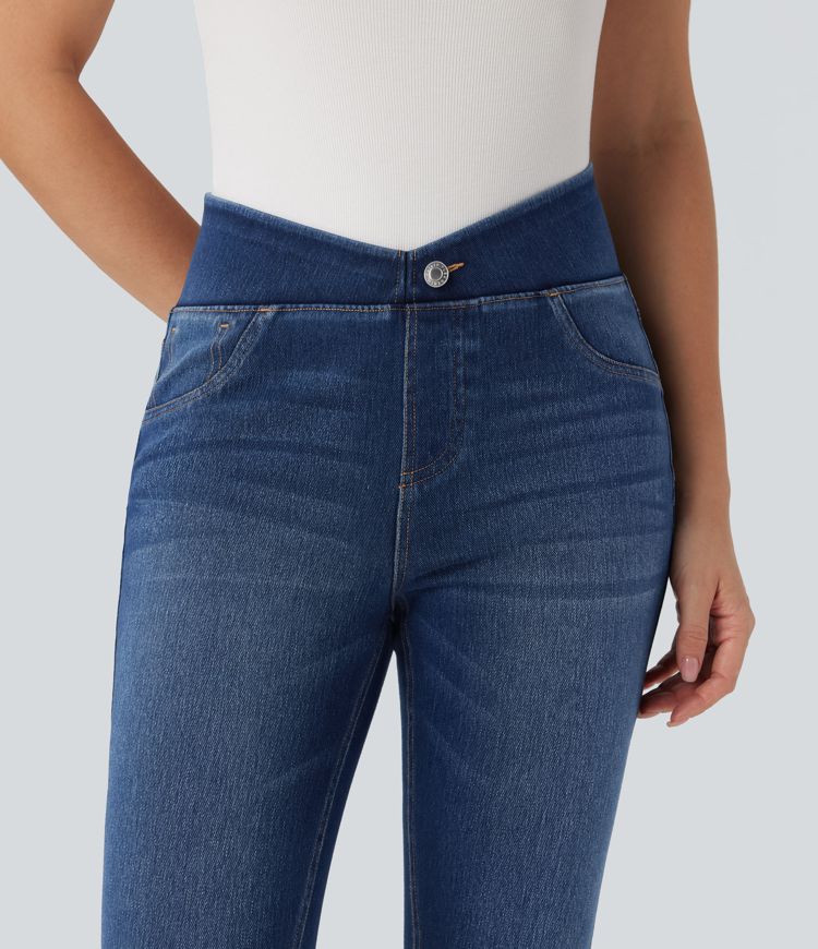 Jean skinny Halara Flex™ coupe en V taille mi-haute 7/8 avec poches