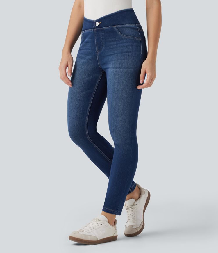 Jean skinny Halara Flex™ coupe en V taille mi-haute 7/8 avec poches