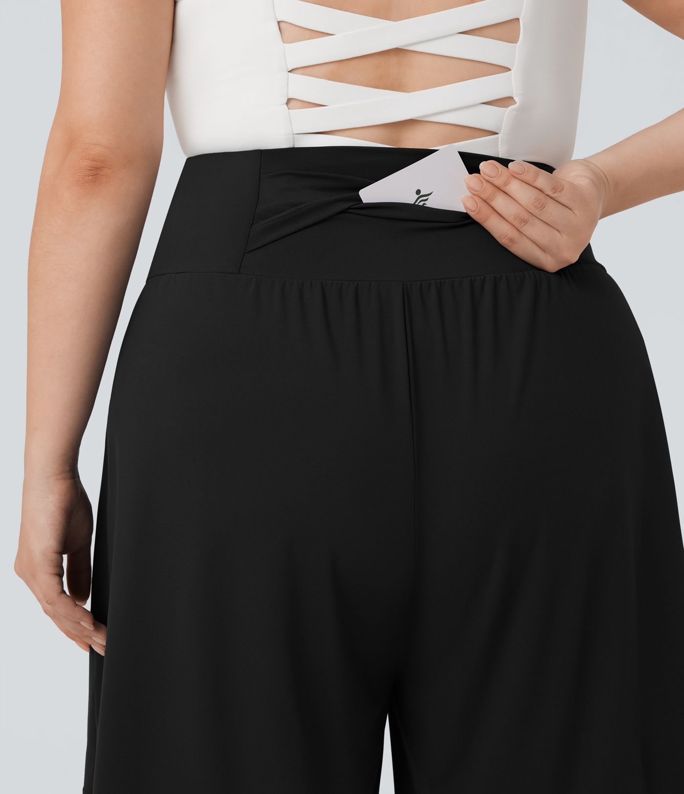 Plus Size SoftlyZero™ Airy High Waisted Cool Touch Yoga Bermuda Shorts with Pockets